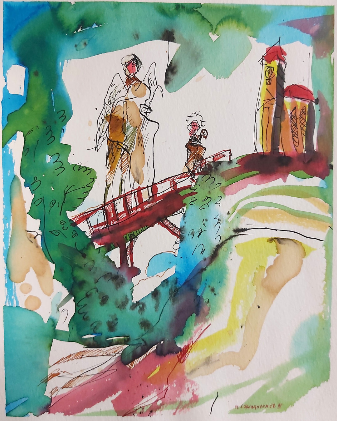 Kirchgang mit Schutzengel (Serie 4)