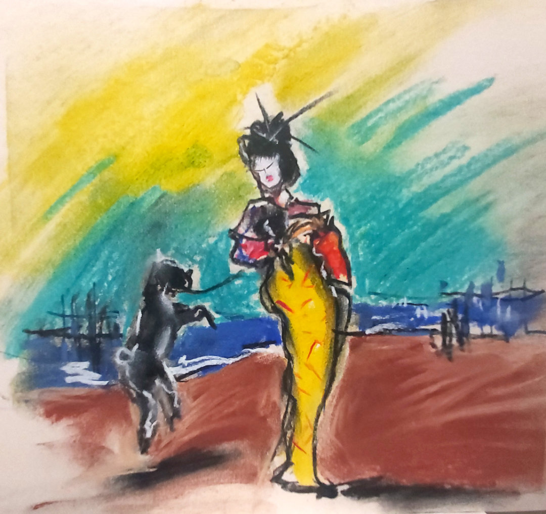 Madam mit Pudel